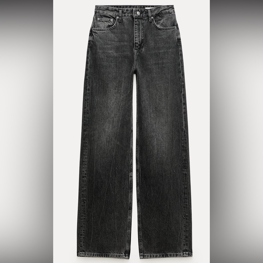 Zara Charcoal Wide Leg Jeans
